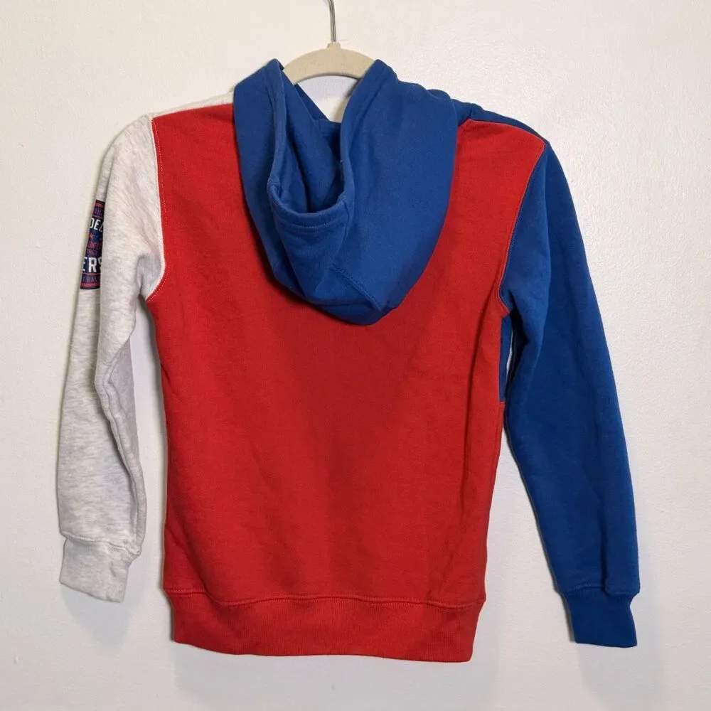 Philadelphia 76ers Youth Hoodie 140-150cm Red Blue Gray Colorblock NBA Sixers
